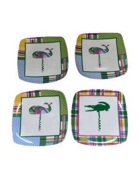 Thirstystone Ceramic Vineyard VTG Whales‎ & Alligator Coasters Set of 4